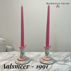 Mackenzie-Childs Aalsmeer Short Candlestick Holders